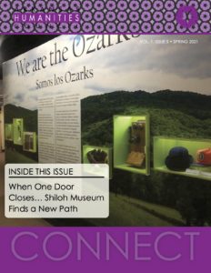 Cover of Spring 2021 issue of Connect Magazine with image of "We are the Ozarks" exhibit